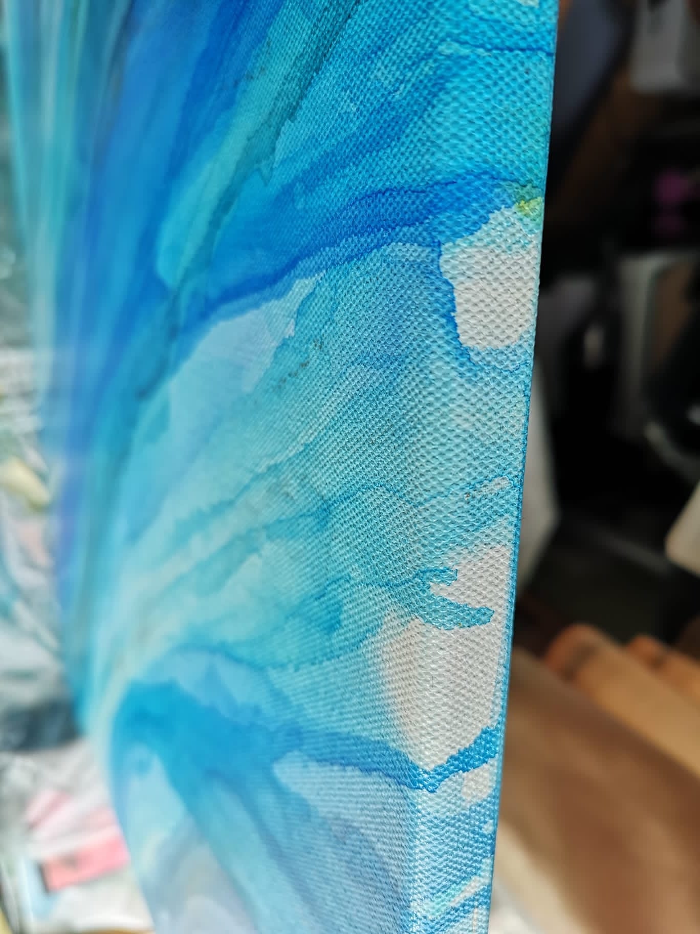 Blue Sea acrylic ink on canvas box coated with acrylic varnish | wall art | artwork