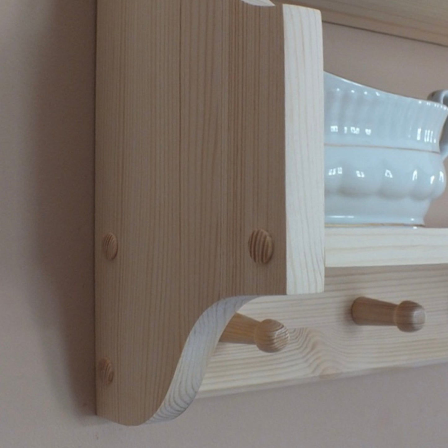 Colette — Plate Rack Shelf with Wooden Pegs