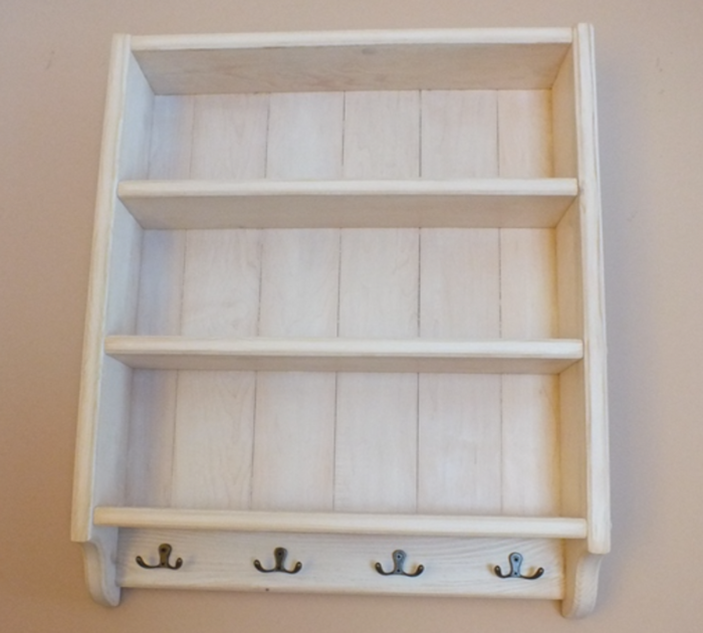 Celeste — Farmhouse Wall Shelf with Hooks