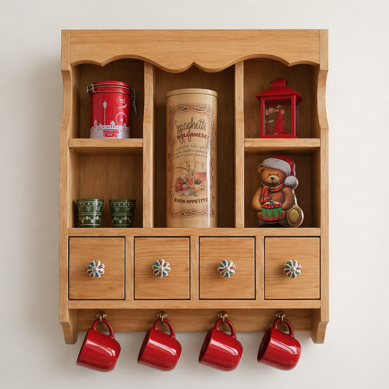 Giulia — Cottage Wall Cabinet with Drawers