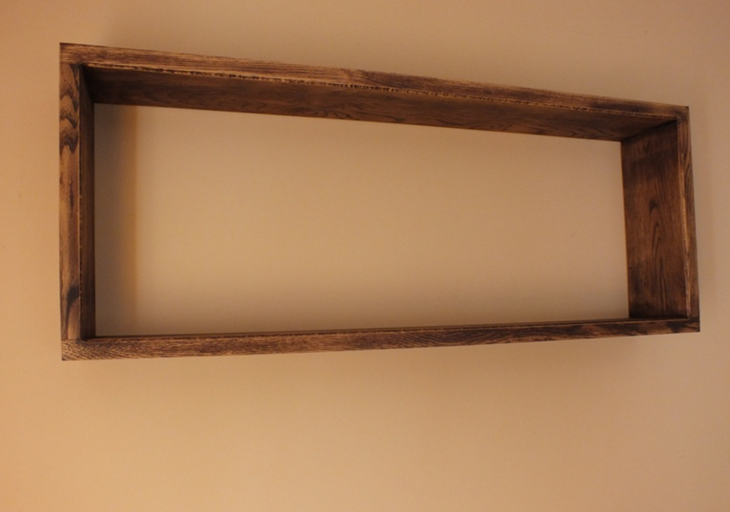 s62 Oak rectangular wall mounted floating bookshelf