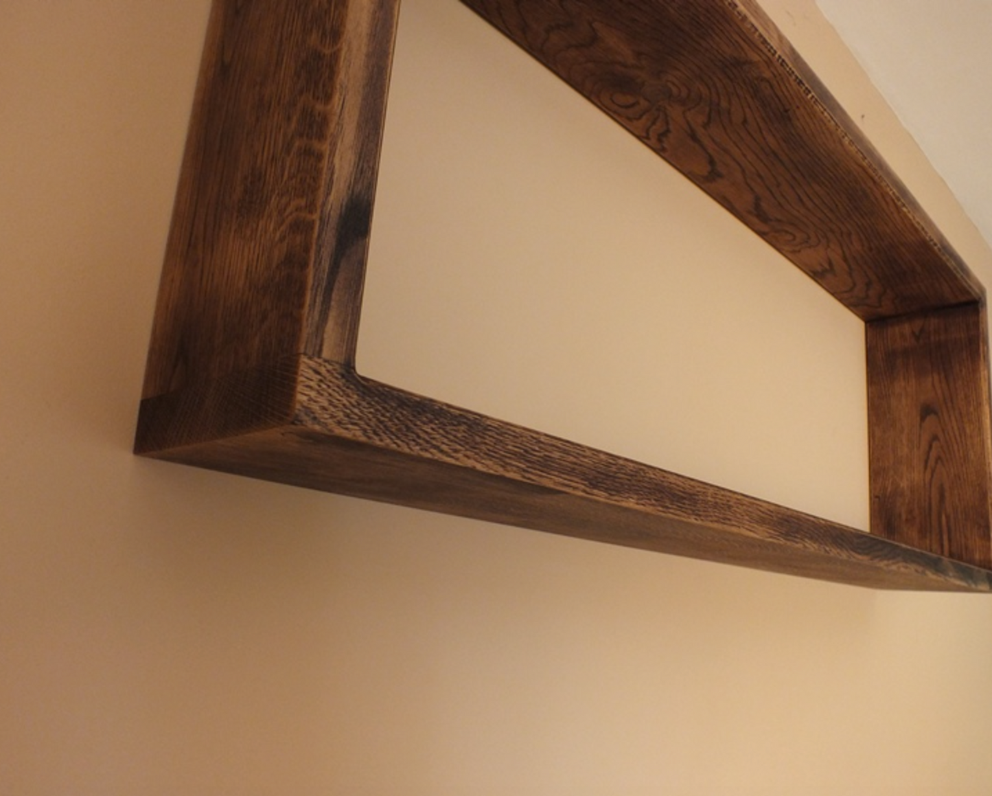 s62 Oak rectangular wall mounted floating bookshelf