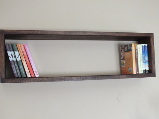 s62 Oak rectangular wall mounted floating bookshelf