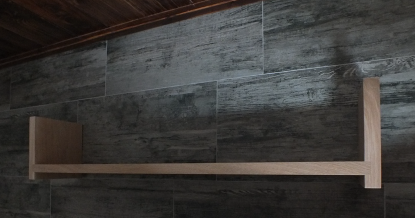 s88 Solid oak u-shape floating shelf