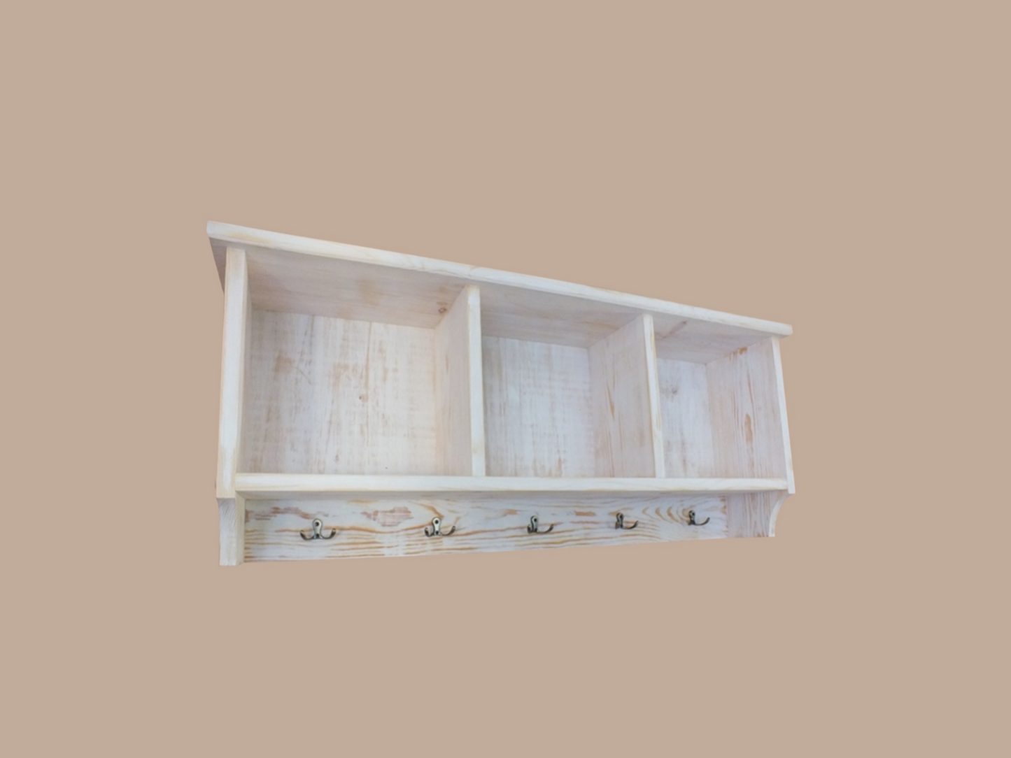 h32 Wall mounted coat rack | Hanger with top box compartments |Wall mounted shelving unit with hanger hooks