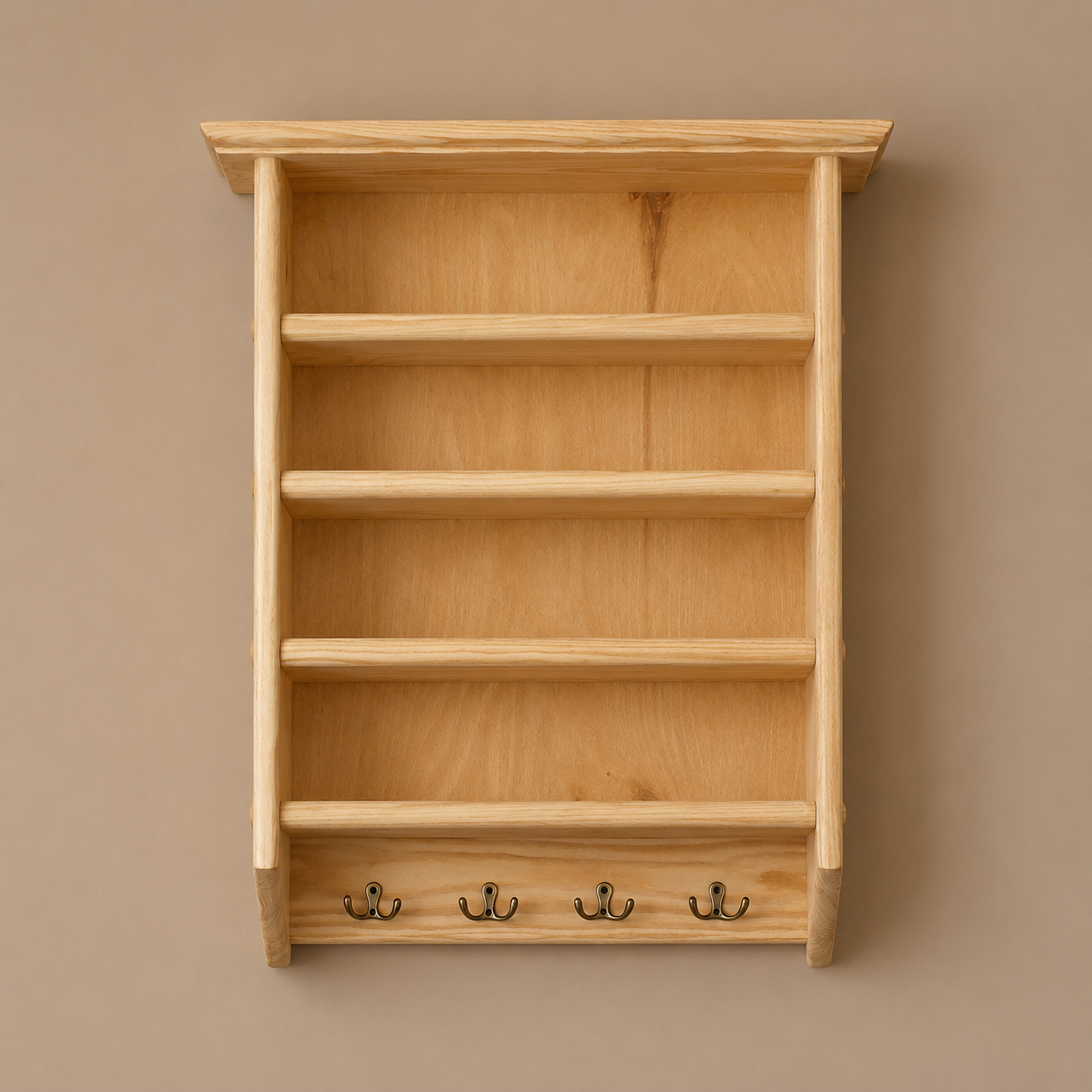 Suzanne — Pine Kitchen Shelf with Hooks
