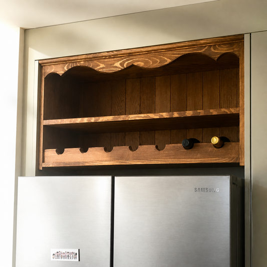 Virginia — Kitchen Shelf with Wine Bottle Rack