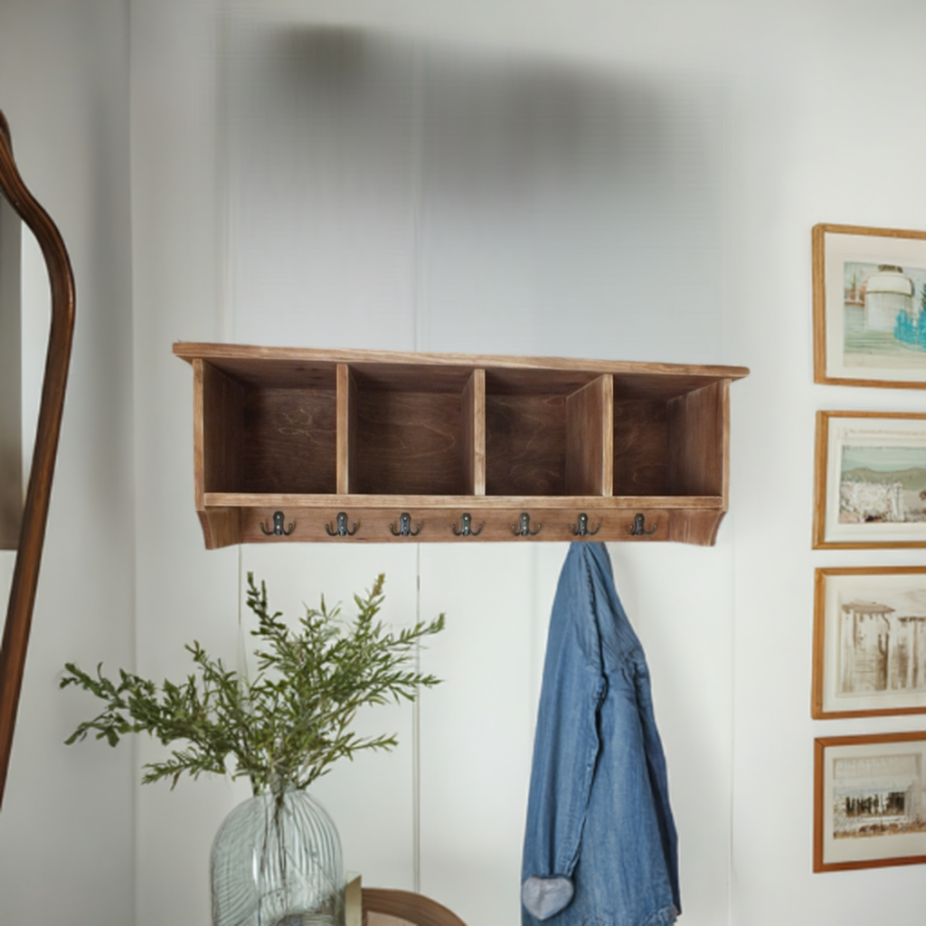 h22 Wall mounted coat rack | Hanger with top box compartments