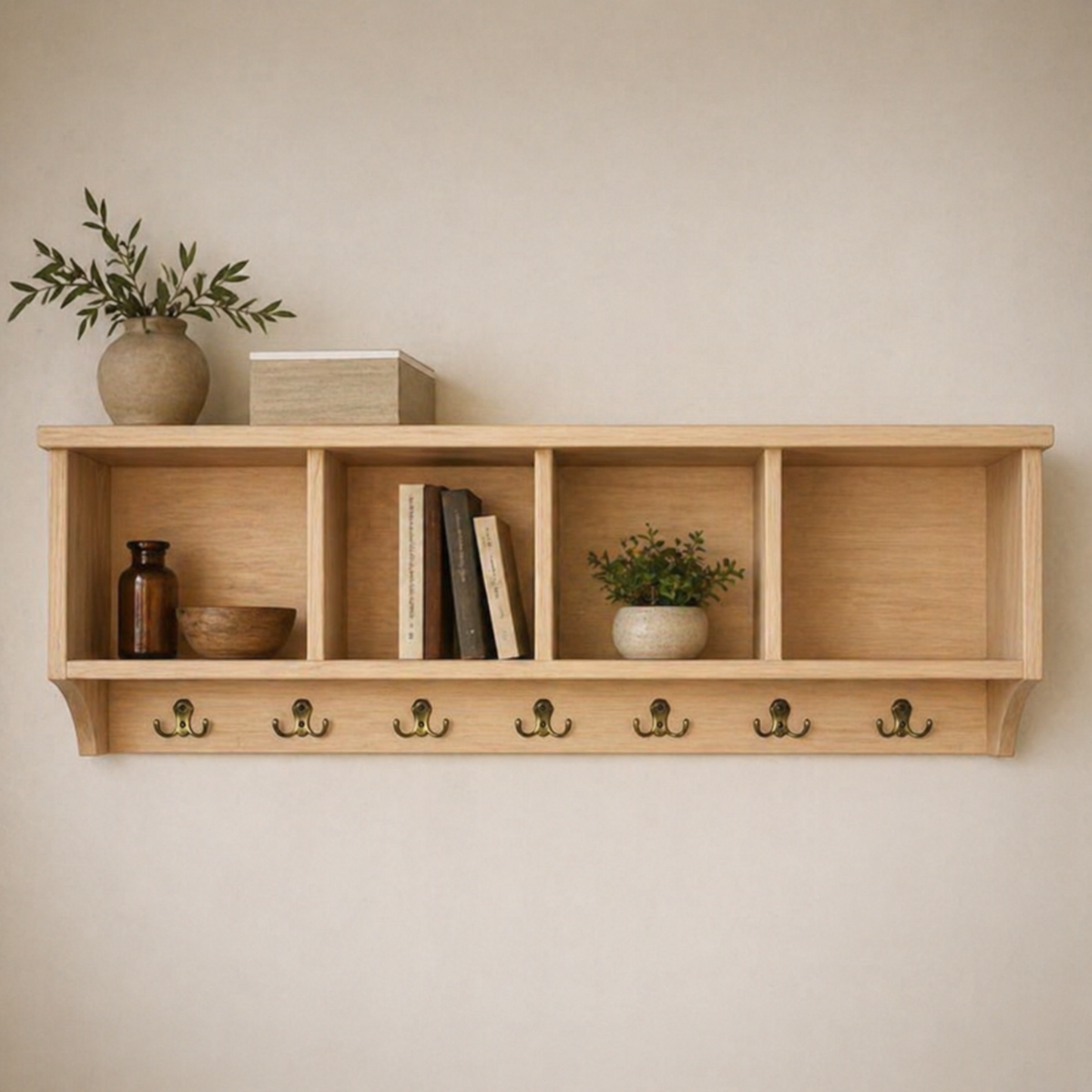 Hearth — CUSTOM AINHOA Wall Shelf with Hooks