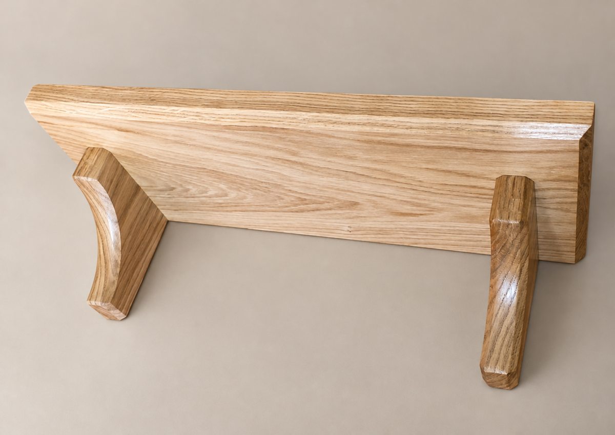 Clemence — Solid Oak Wall Shelf with Decorative Brackets