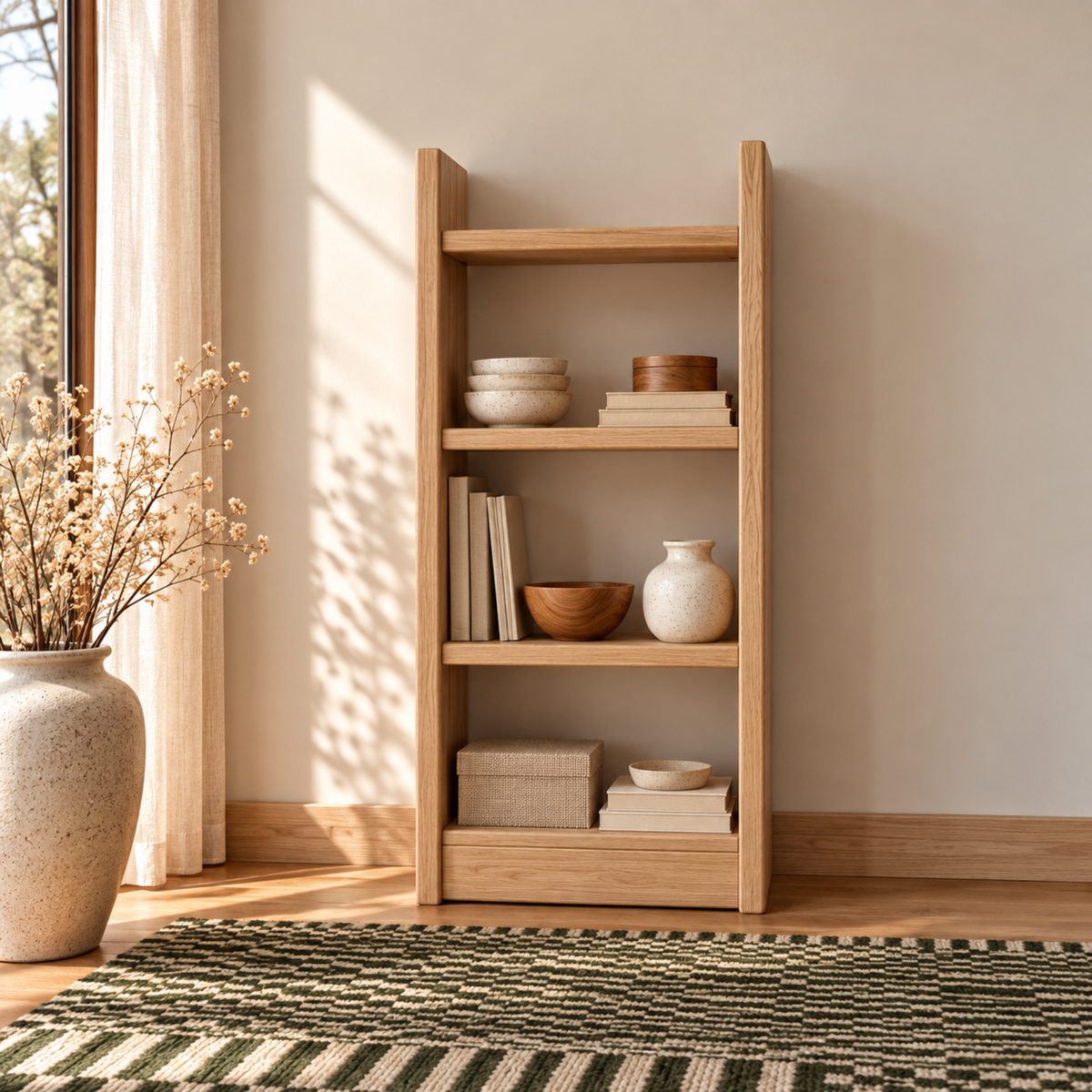 Theophile — Solid Oak Freestanding Bookcase