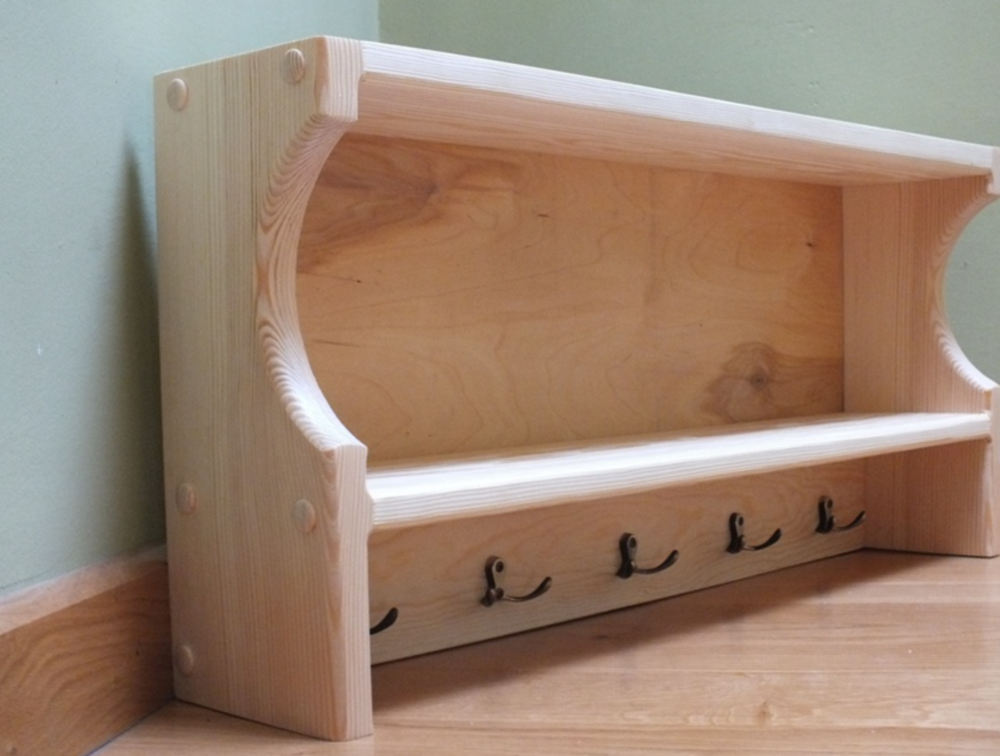 Sabine — Wall Cabinet Shelf with Hooks