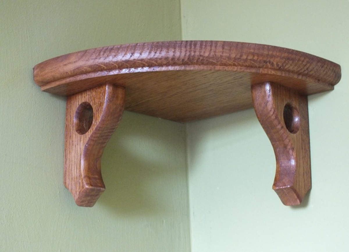 Rosamund — Solid Oak Corner Wall Shelf