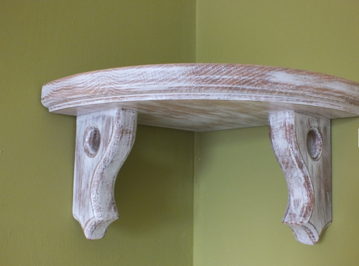 Rosamund — Solid Oak Corner Wall Shelf