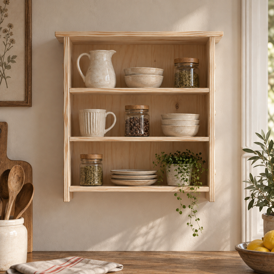 Manon — 3 Tier Wooden Wall Shelf