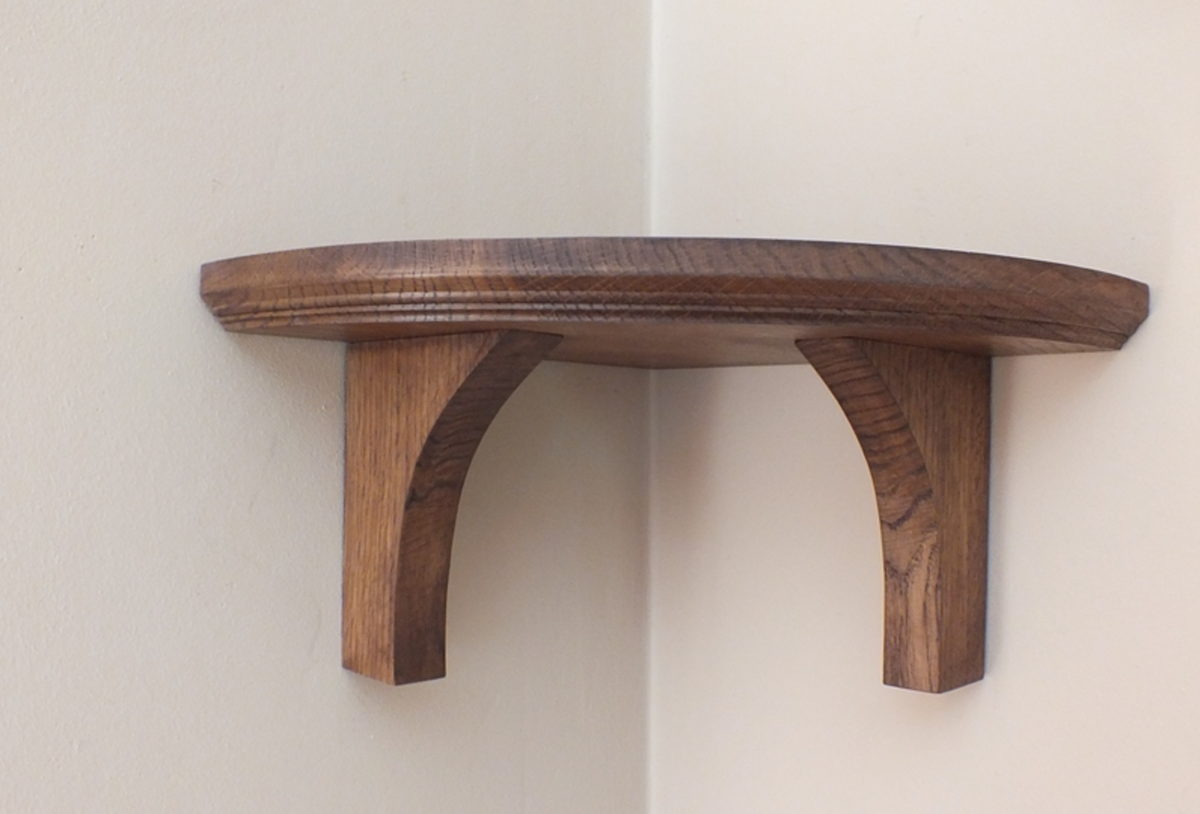 Eleanor — Solid Oak Corner Wall Shelf