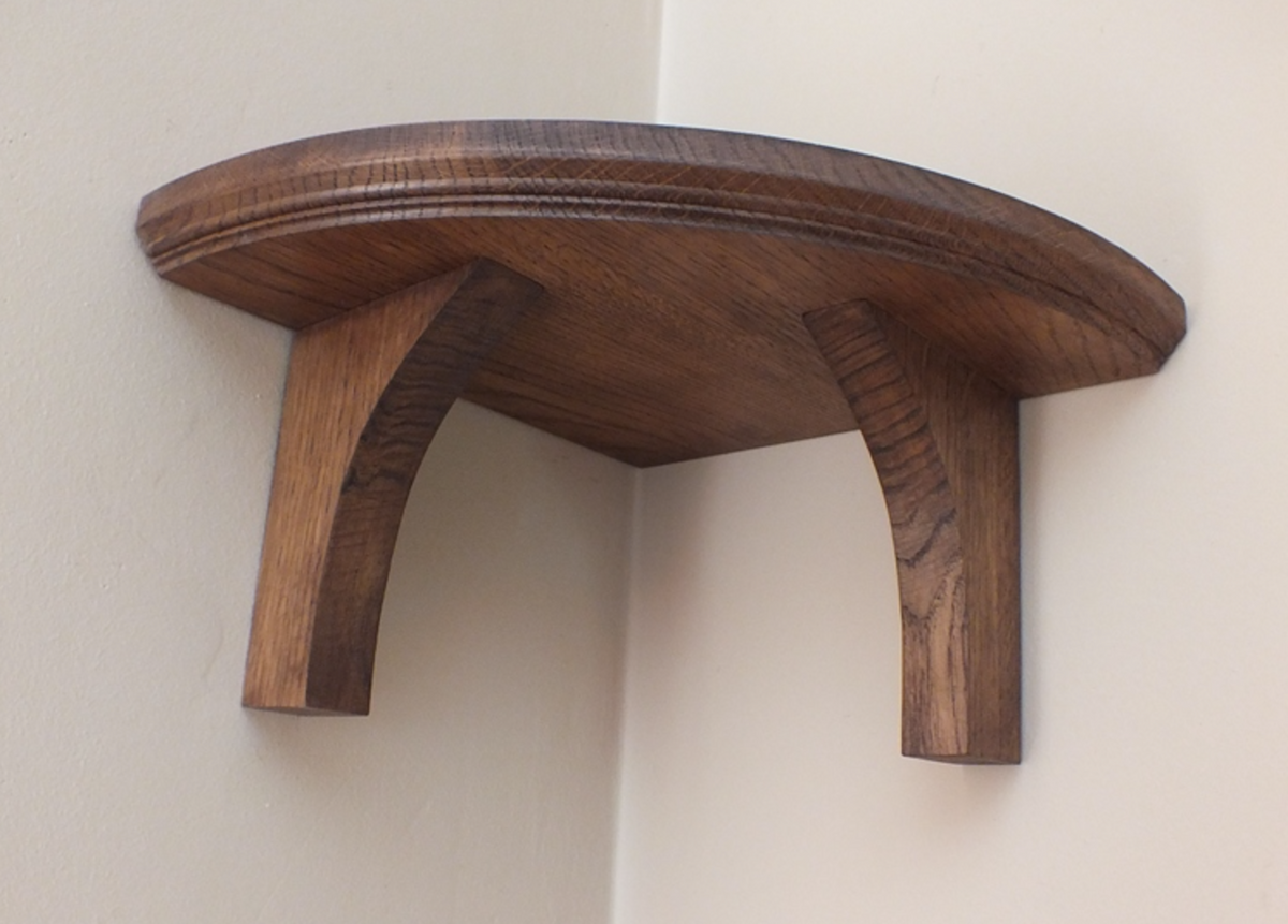 Eleanor — Solid Oak Corner Wall Shelf
