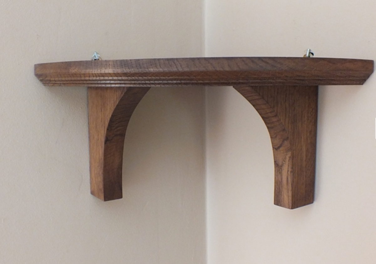 Eleanor — Solid Oak Corner Wall Shelf