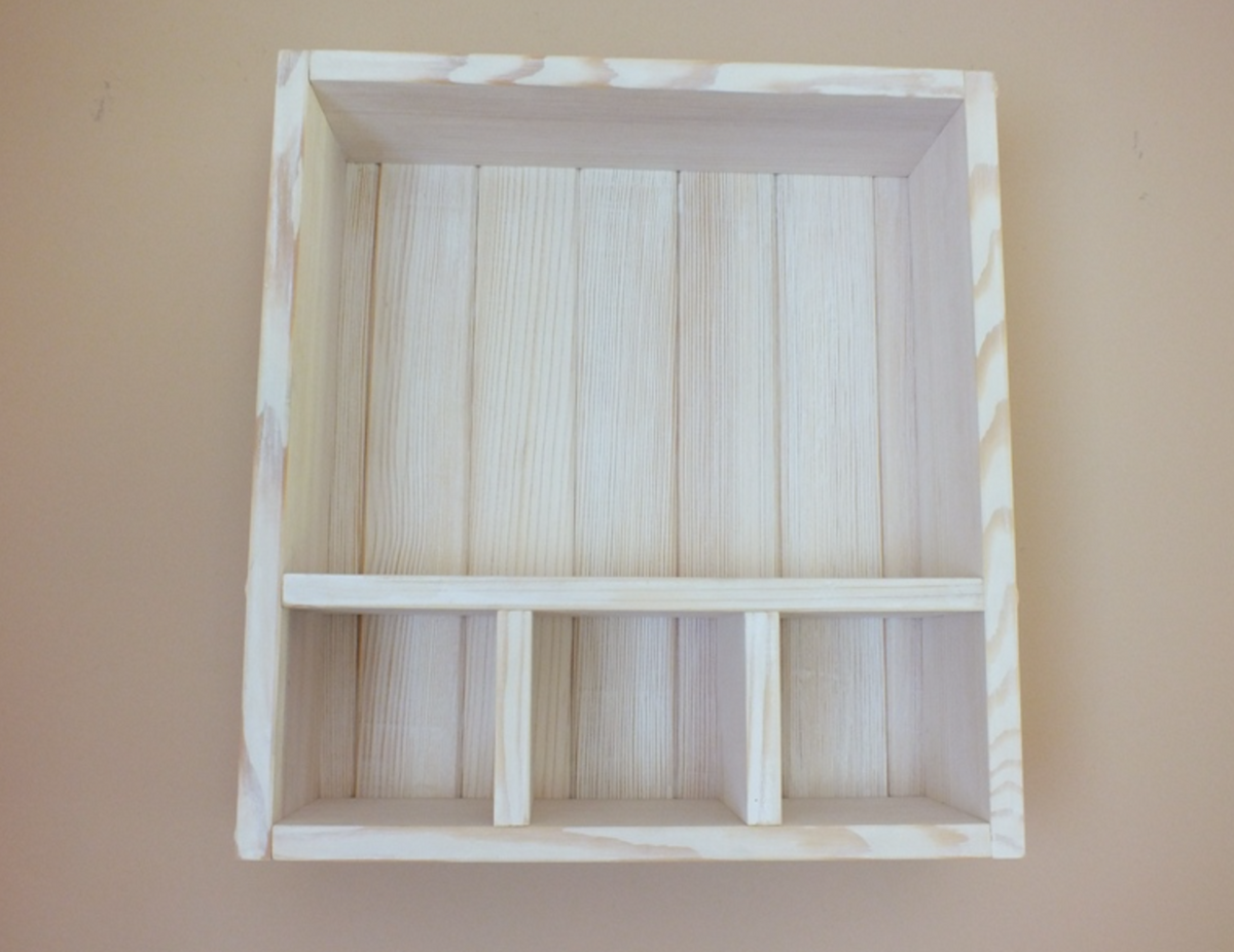 Harriet — Solid Pine Wall Shelf with Four Compartments