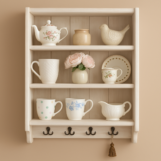 KIM BESPOKE s66 Handmade Wooden Wall Shelf WITHOUT HOOKS, NO BOTTOM PANEL – Timeless Farmhouse Style