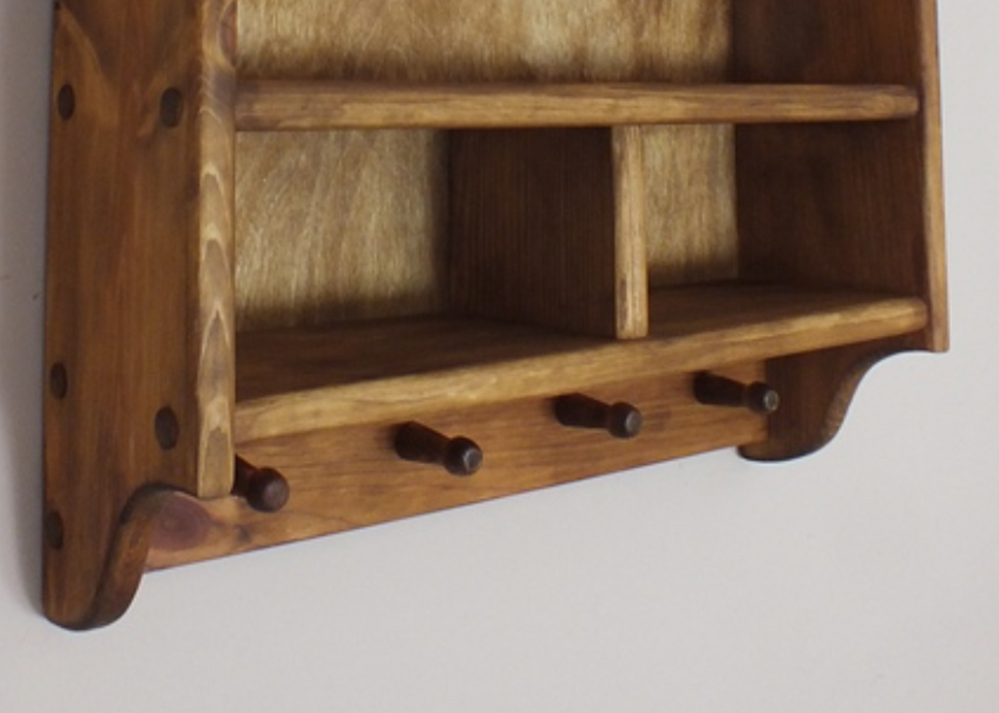 Rosalie — Cottage Wall Shelf with Peg Hooks