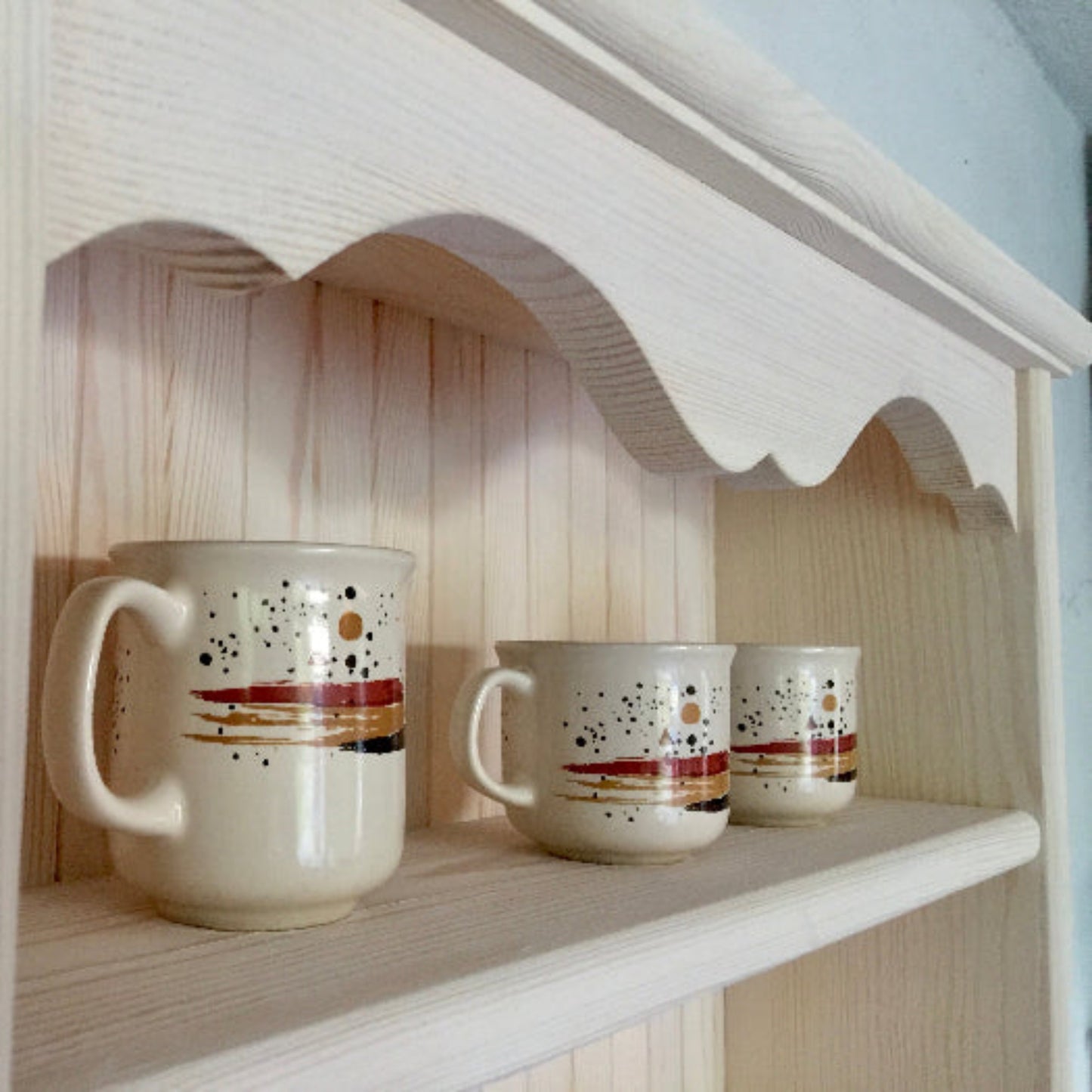 Arlette — Rustic Kitchen Wall Shelf with Hooks