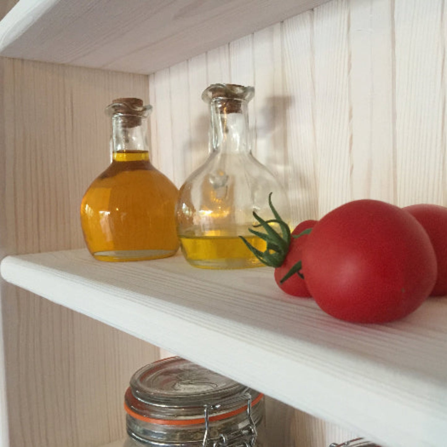 Arlette — Rustic Kitchen Wall Shelf with Hooks