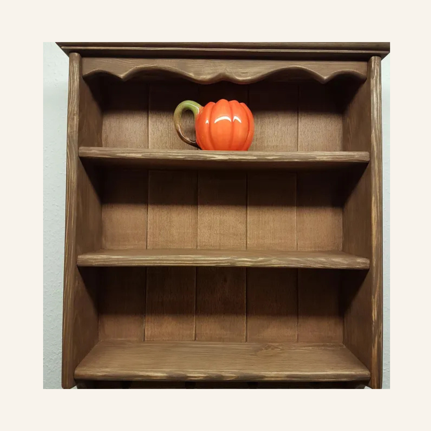Arlette — Rustic Kitchen Wall Shelf with Hooks