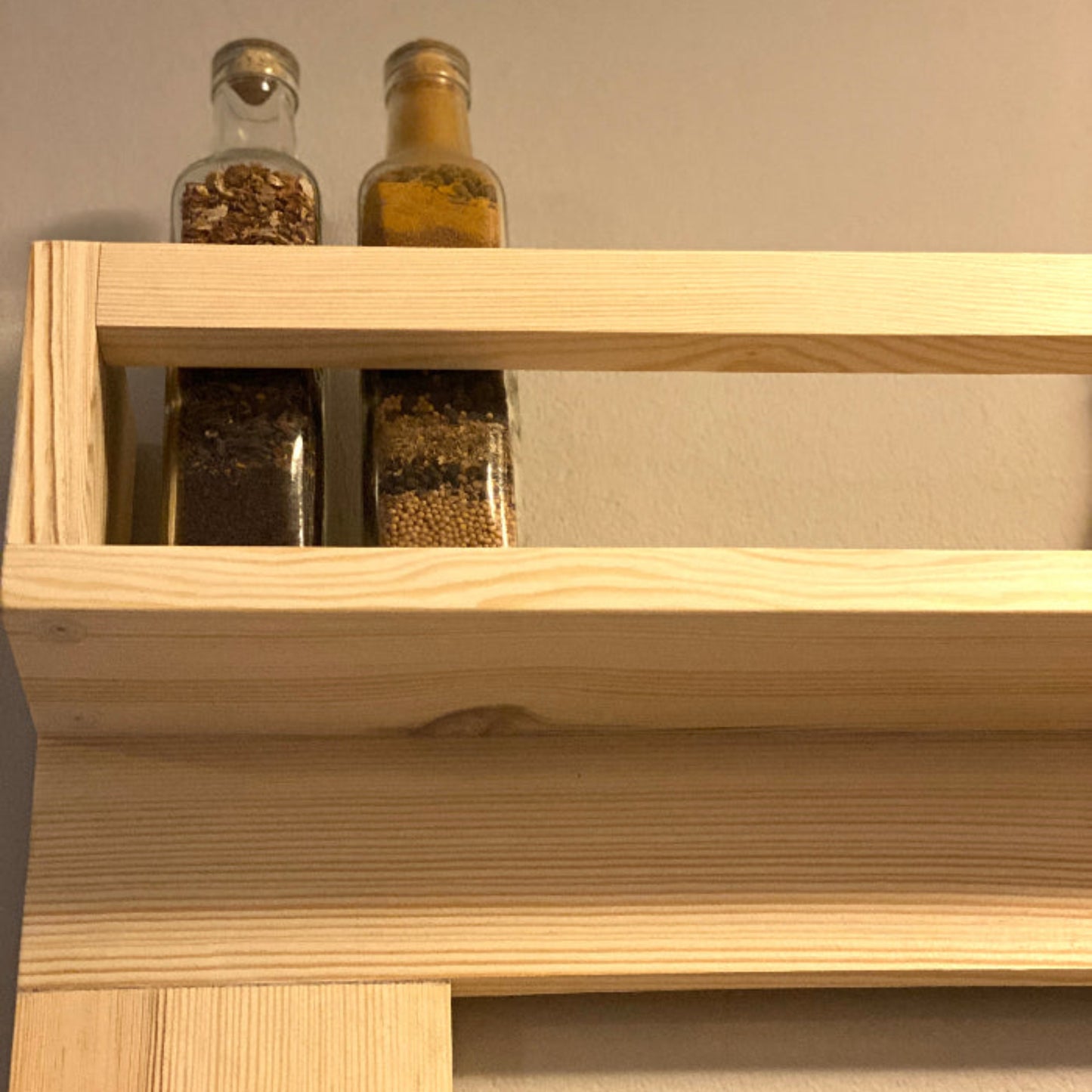Gaspard — Wall-Mounted Kitchen Shelf Rack with Hooks & Glass Holder