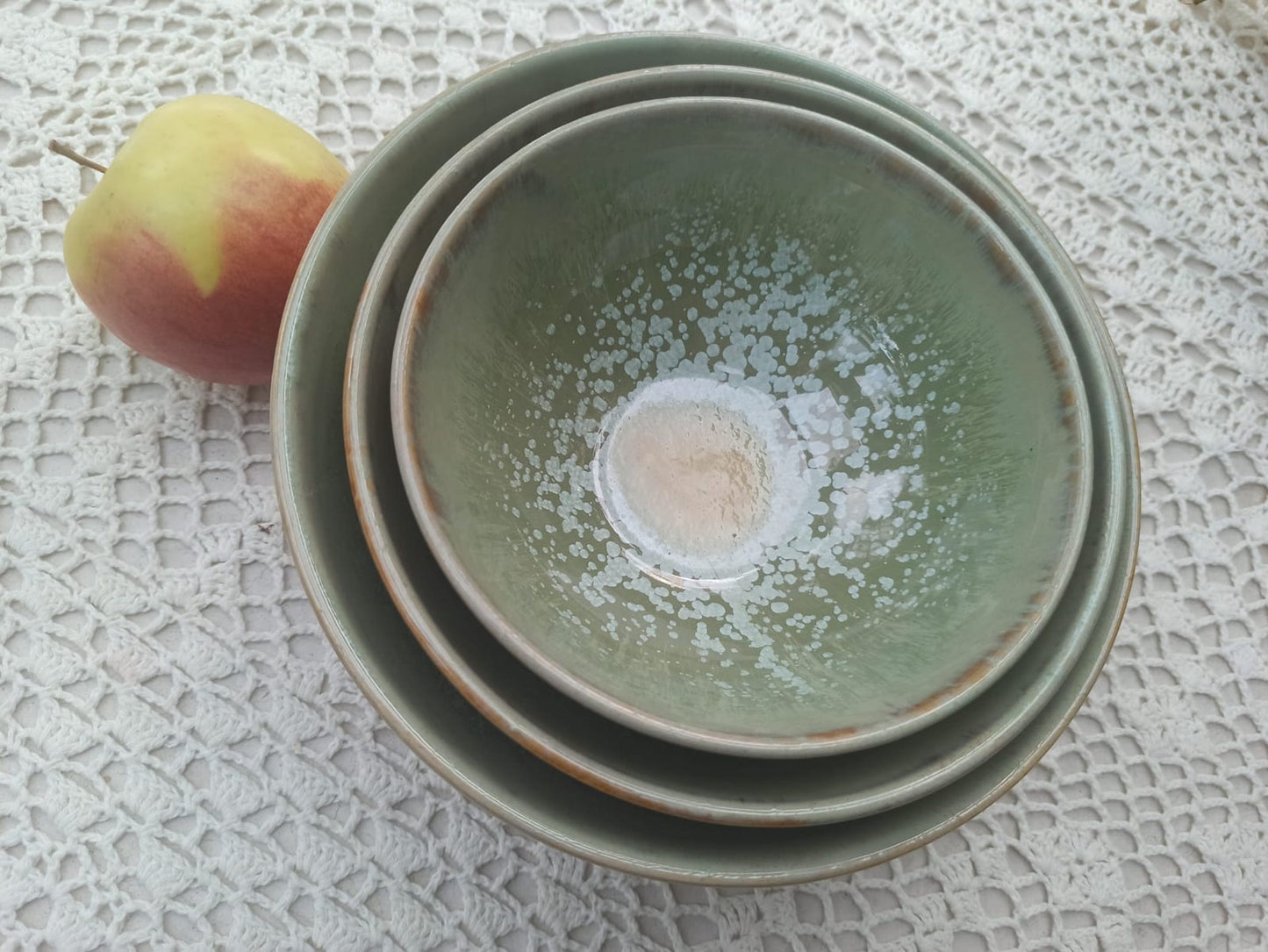 SAGE Set of four handmade ceramic bowls