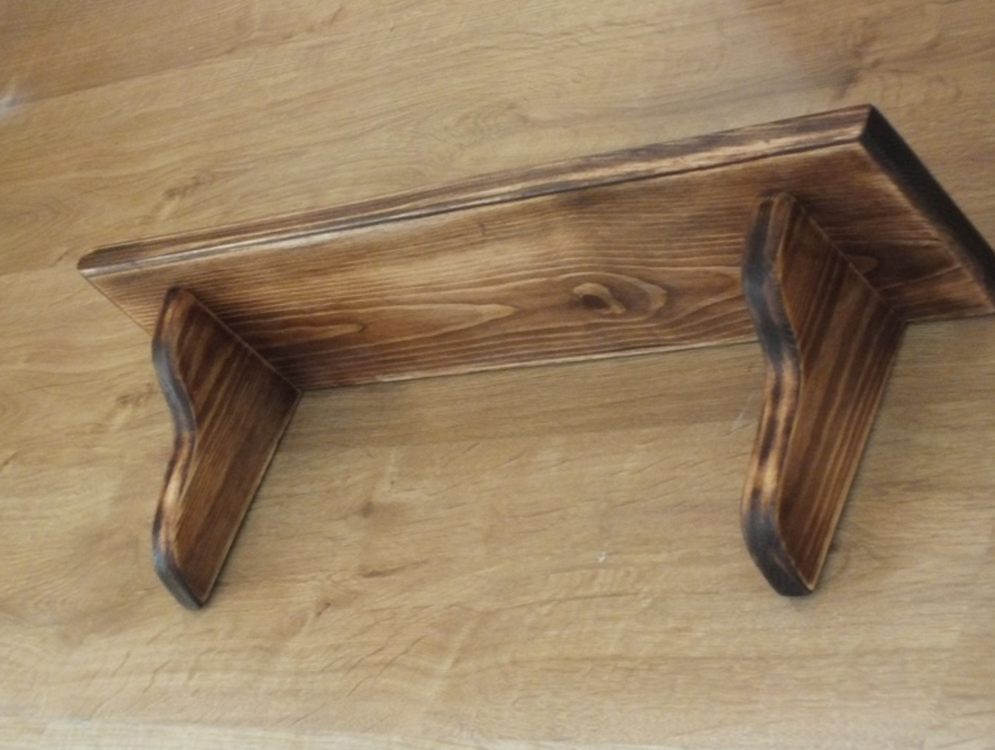 s12 Traditional wooden top shelf with wooden brackets
