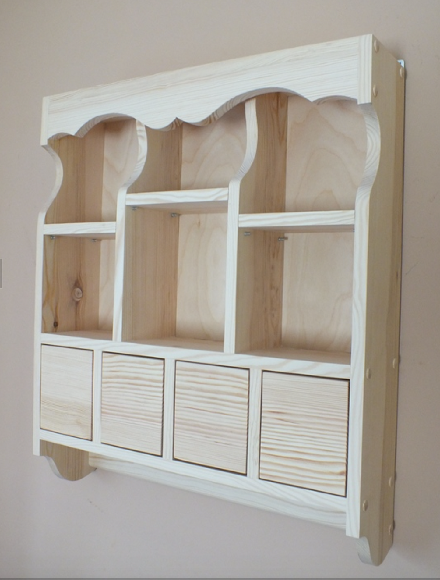 s94 Cottage cabinet with open compartments and drawers