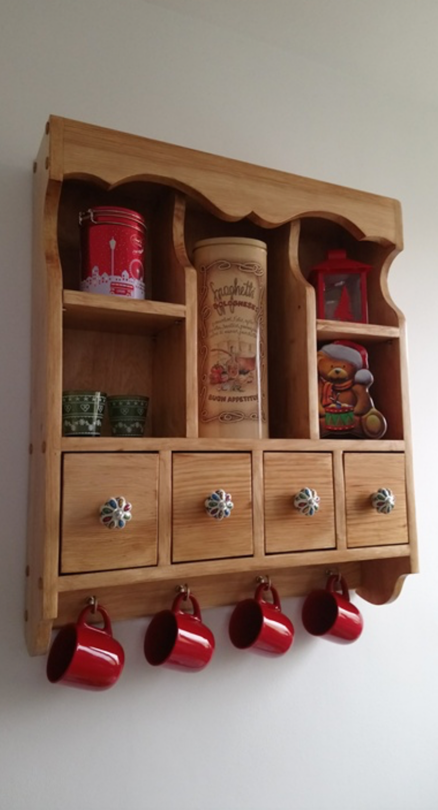 s94 Cottage cabinet with open compartments and drawers