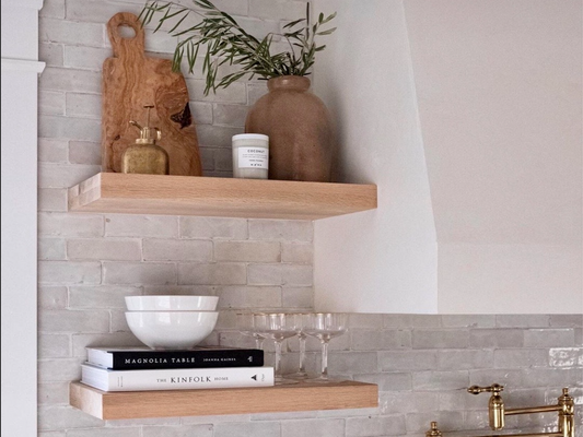 m36 Solid oak floating handmade modern shelf 5x16
