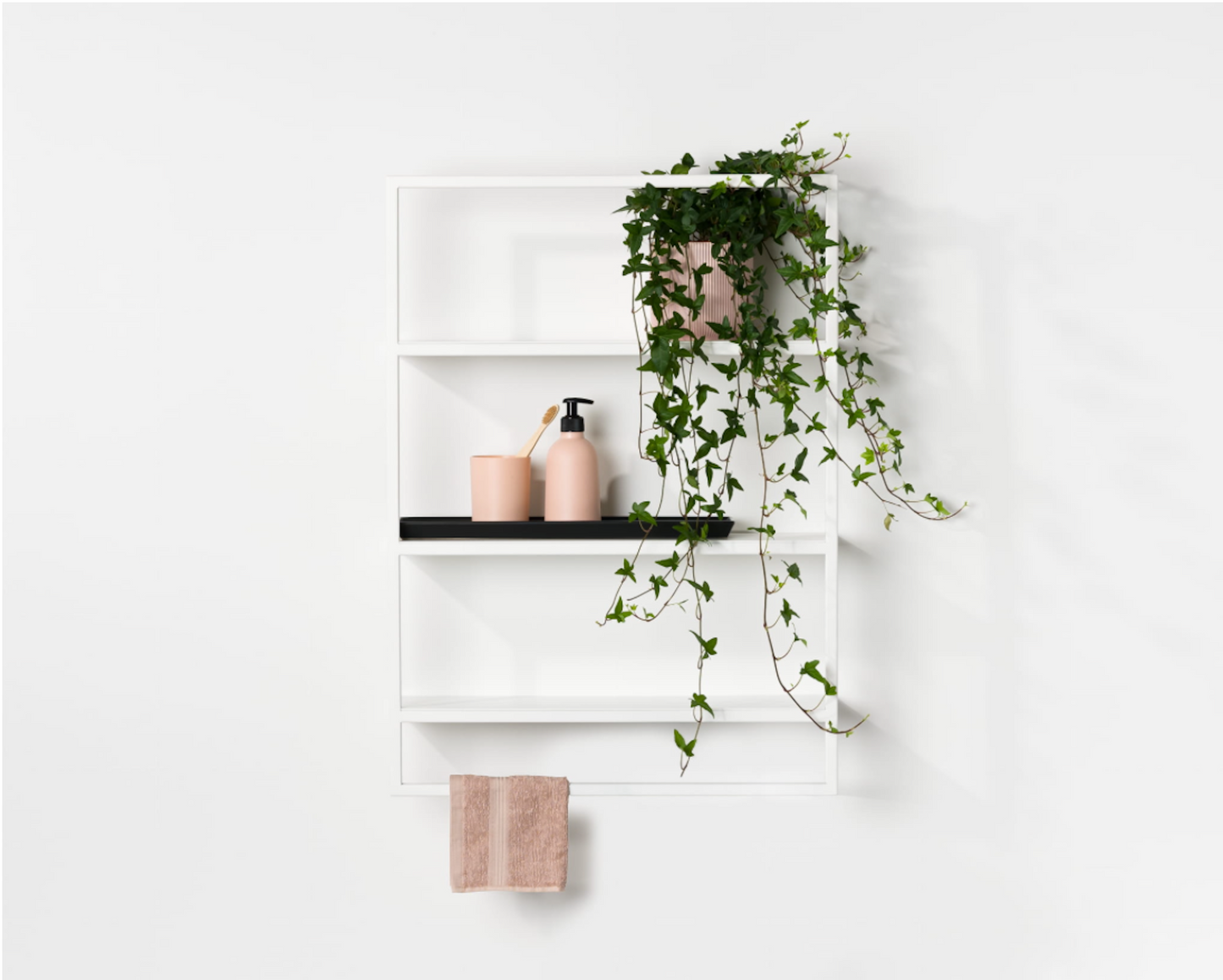 MARGO Metal bathroom shelf with towel bar