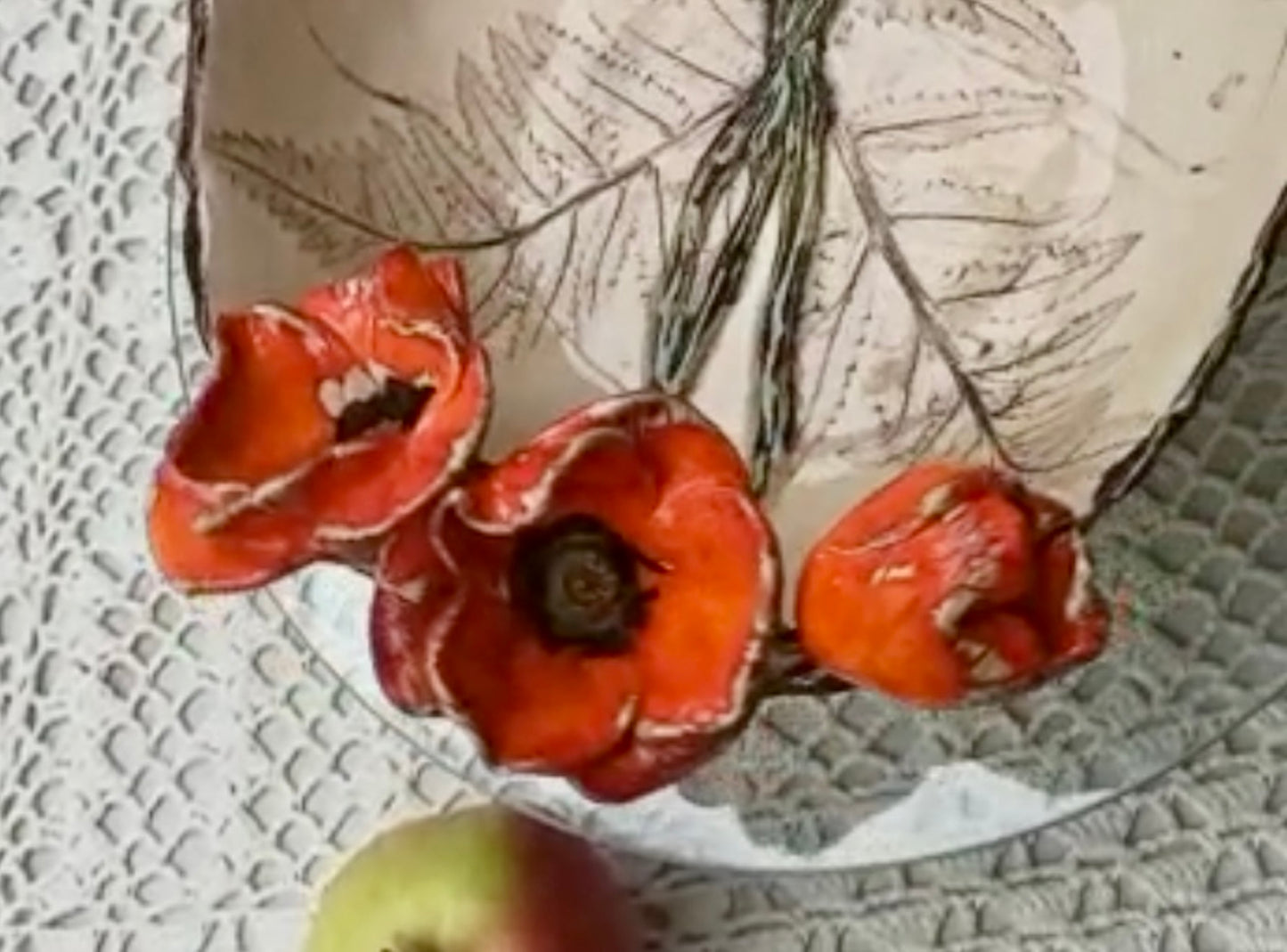 POPPIES  Ceramic bowl with handcrafted poppies