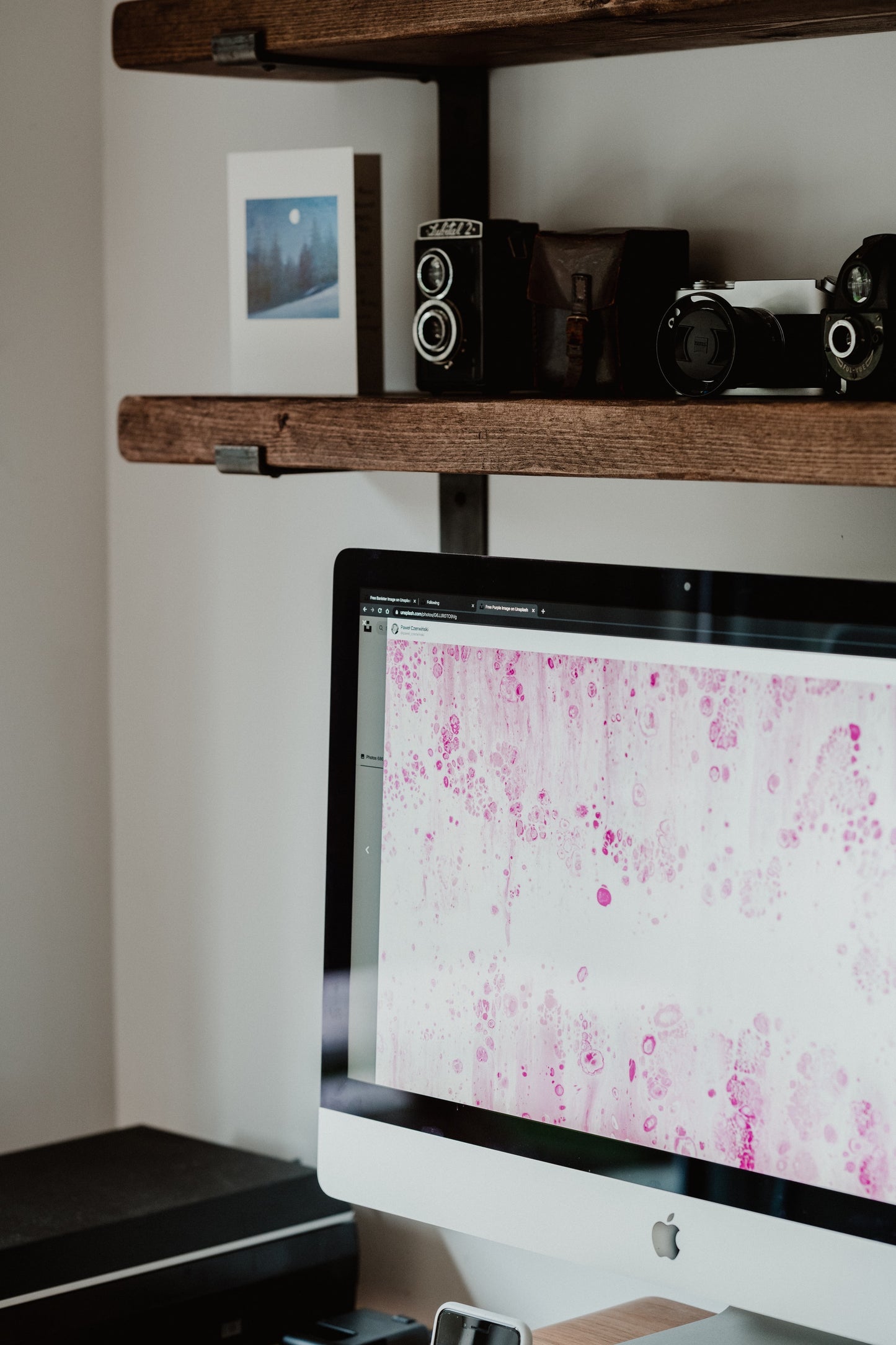 m19 Solid oak shelf, handmade with black metal supported brackets