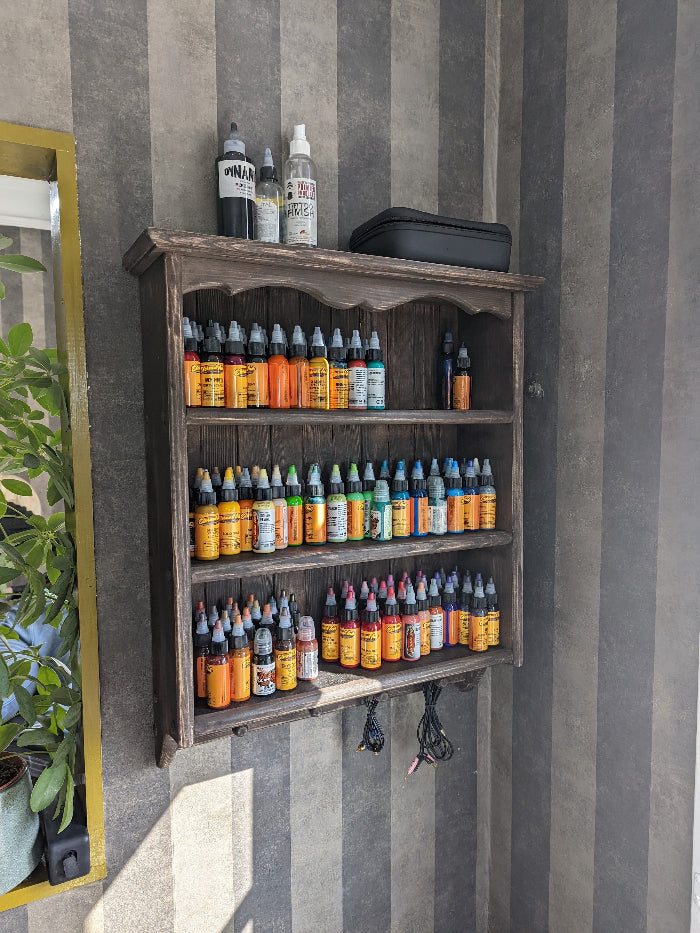 BESPOKE Janita s99 Wooden handcrafted cottage wall mounted open shelving unit with pegs