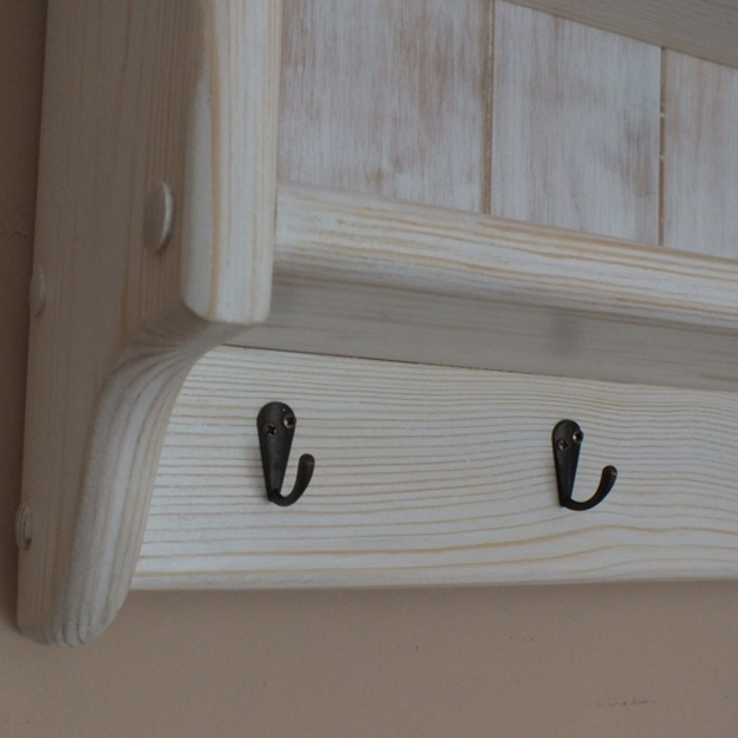 Armand — Wall-Mounted Open Shelf Cabinet with Hooks